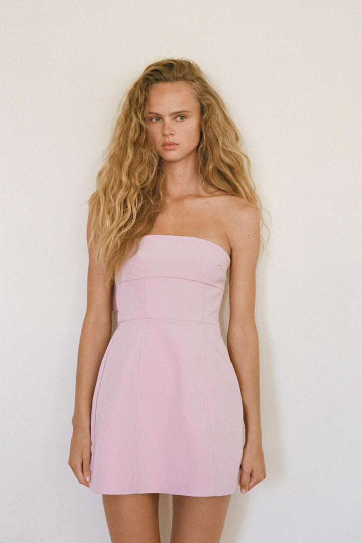 Truda Büyük Fiyonklu Tüp A Kesim Mini Elbise