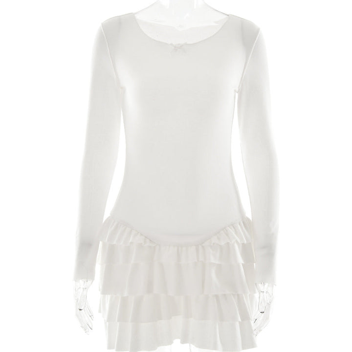 Katlı Fırfırlı Slim Fit Elbise