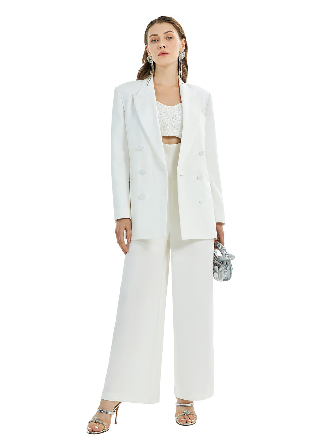 Asetat Panelli Saten Avangart Takım Elbise Ceketi