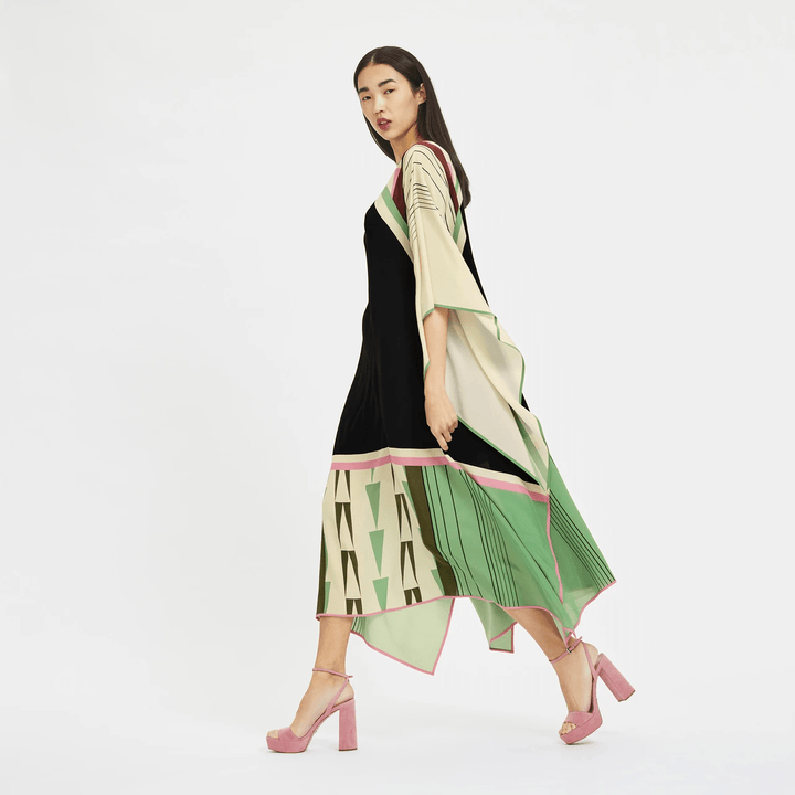 Glamour Geometrik Desenli Kaftan