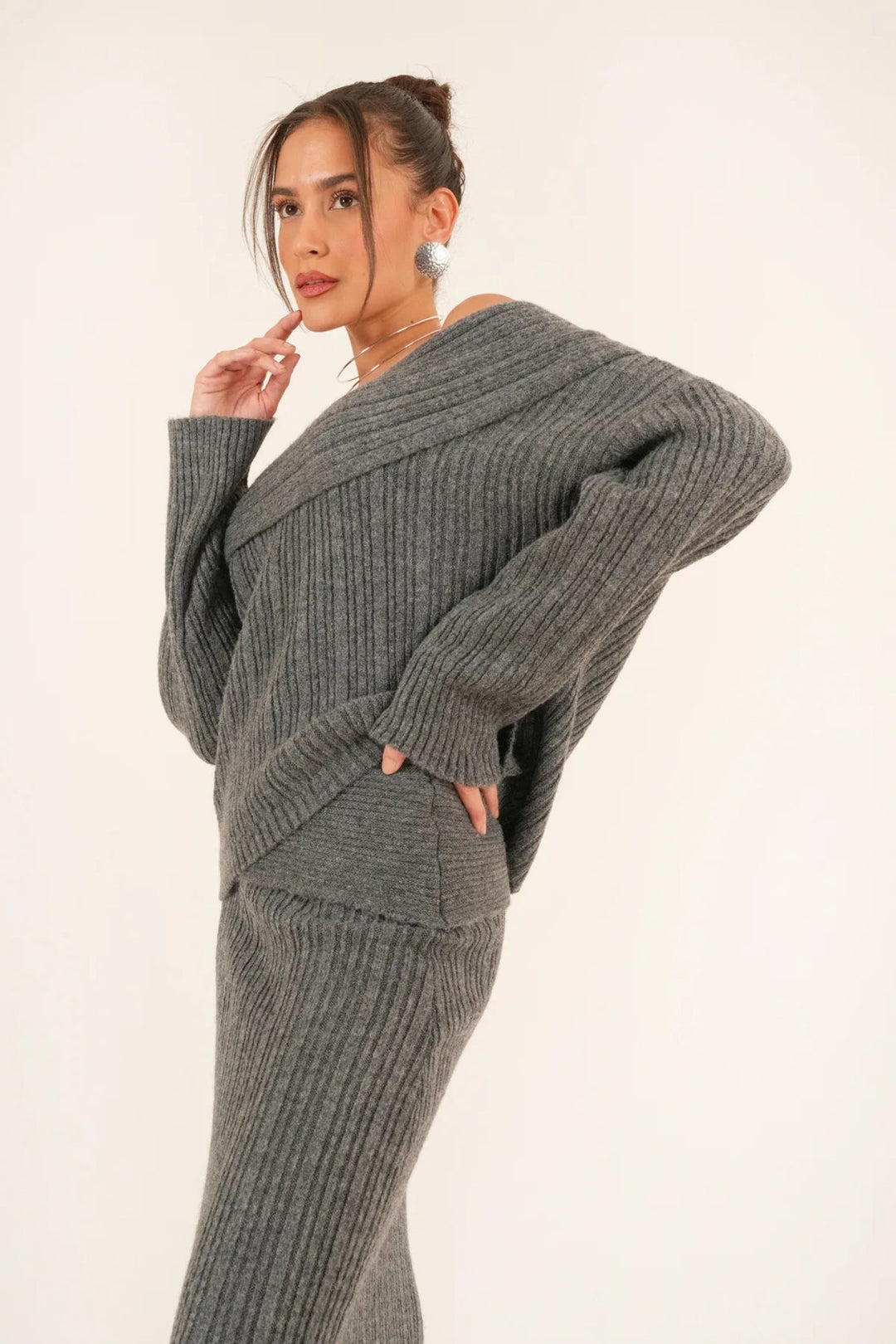 Georgia Düşük Omuz Örme Takım