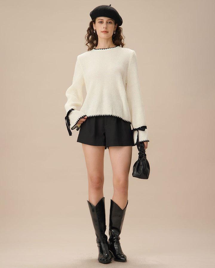 Bej Renk Kontrast Dantel Kol Kazak