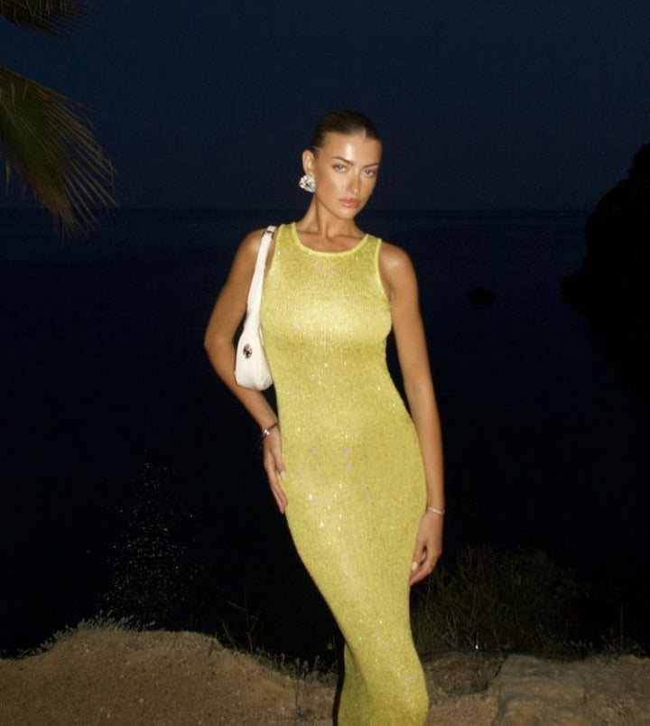 Elsie Işıltılı Maksi Elbise