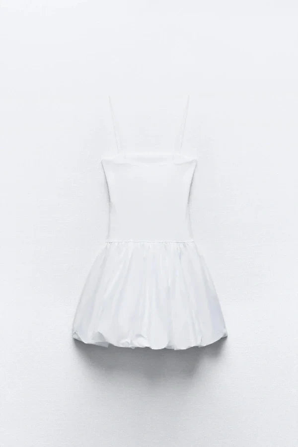 Aubrey Hafif Balon Etek Mini Elbise