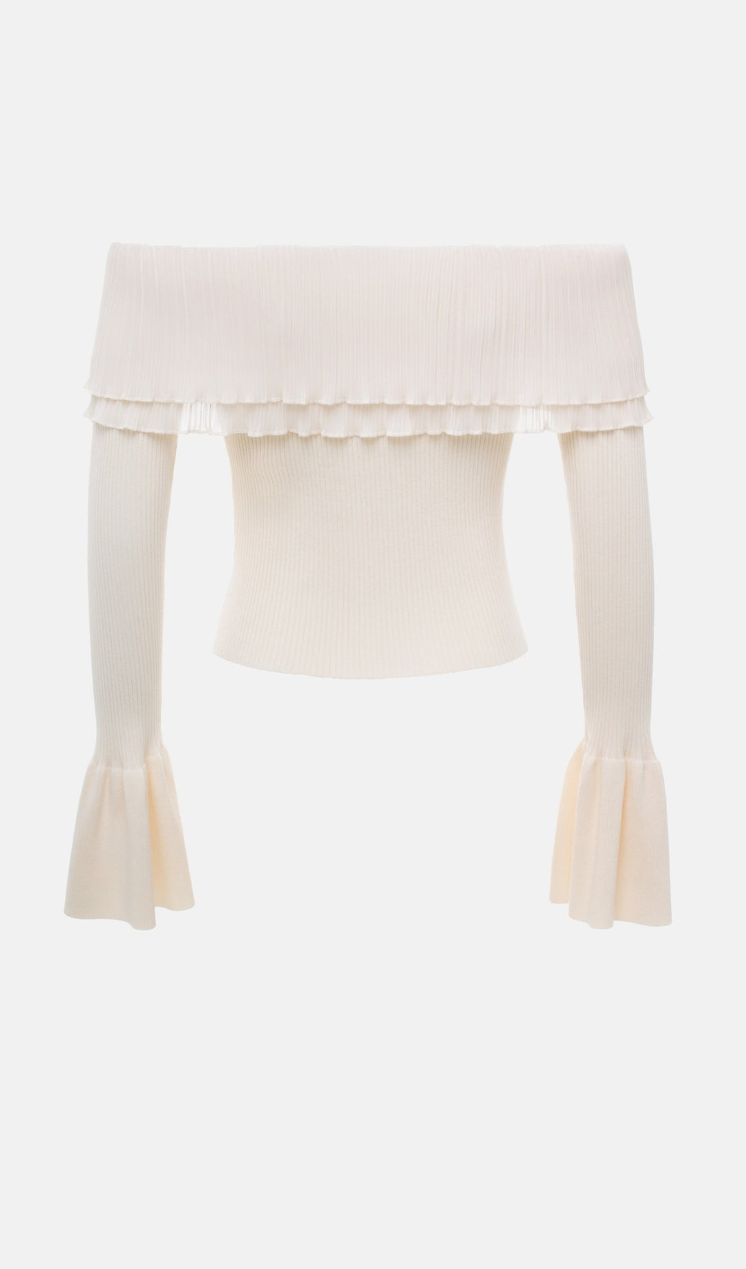 Flier Starplez Fırfır Düğme Detay Üst - Krem