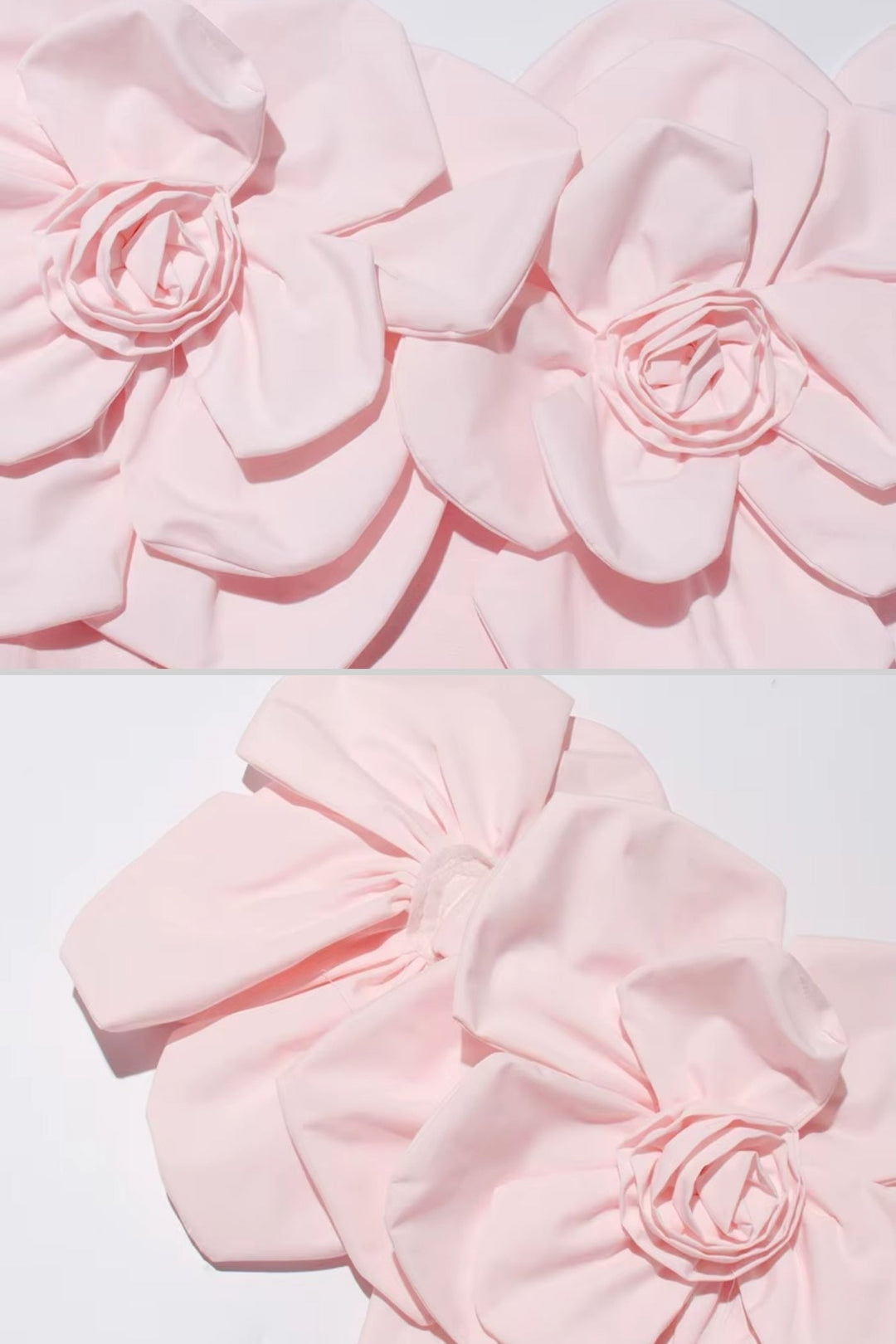 Büyük Kumaş Çiçek Desenli Omuzları Açık Midi Elbise