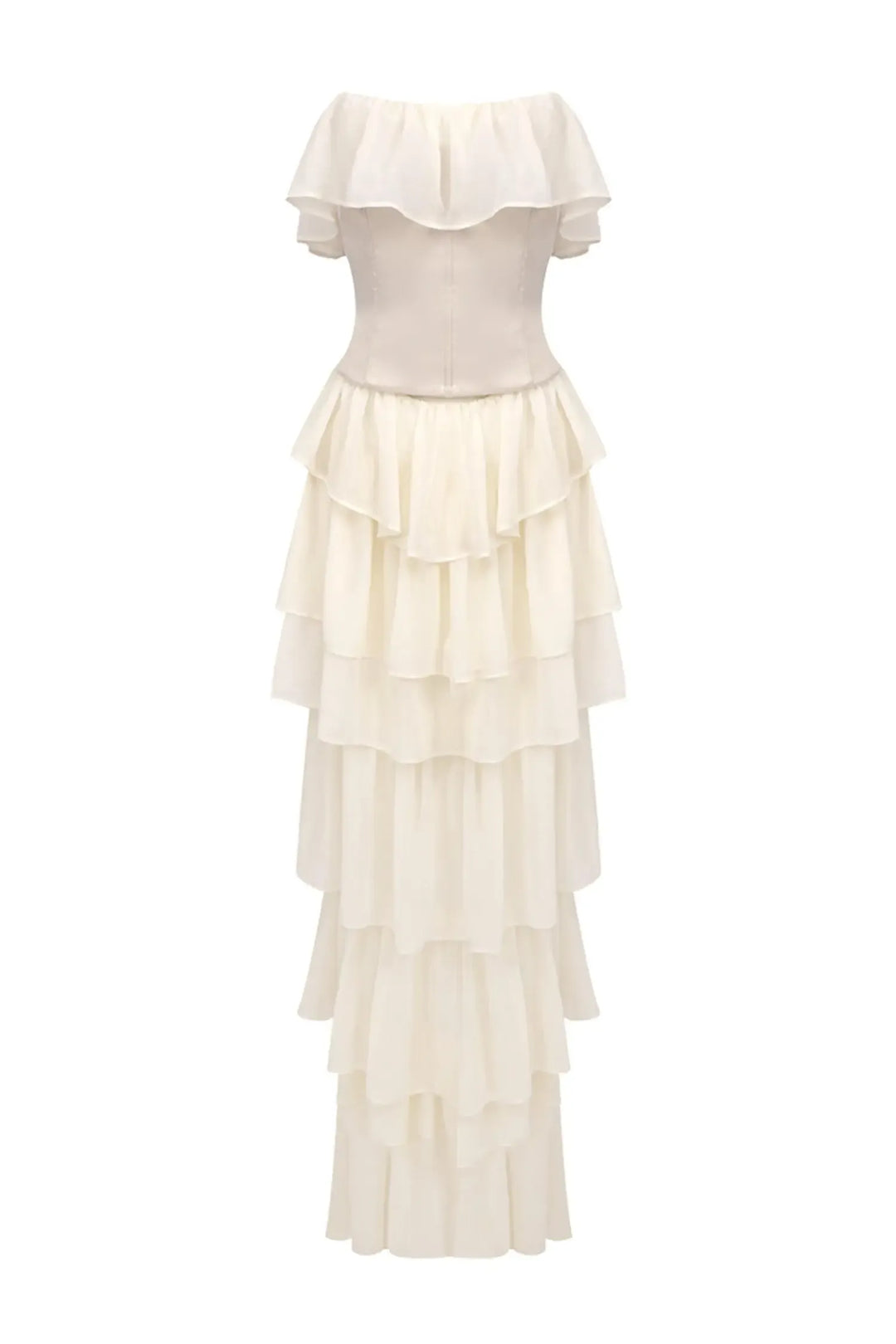 Gerald Kayısı Düşük Omuz Maxi Elbise