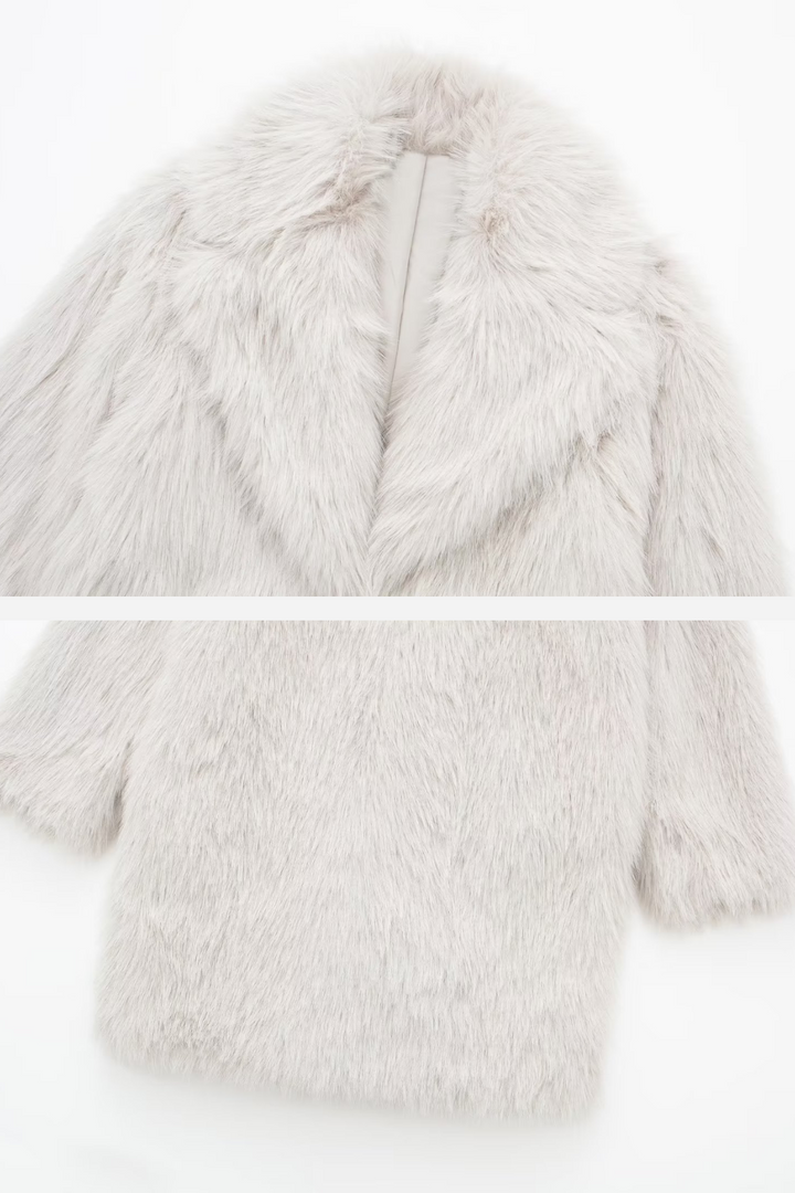 Büyük Beden Kürk Uzun Kollu Kaban