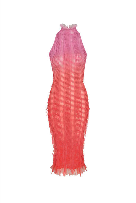 Veronica Degrade Yarı Transparan Midi Elbise