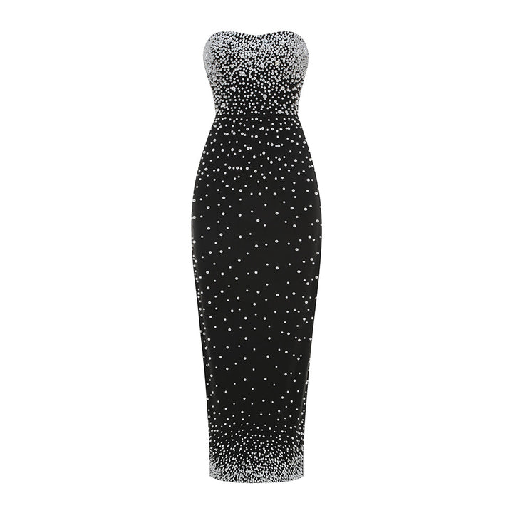 Venus Celeste Gece Yarısı İnci Maxi Elbise