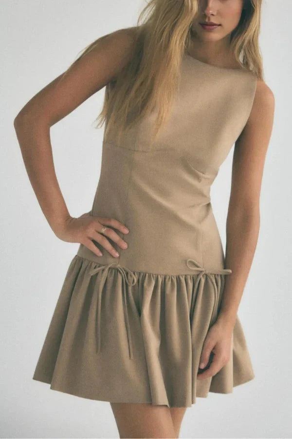 Florence Fiyonklu Fırfırlı Mini Elbise