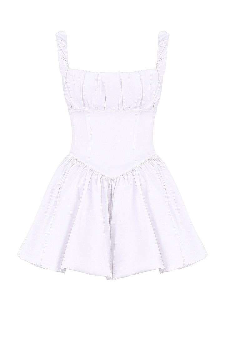 Mara Bel Oturmalı Puf Mini Elbise