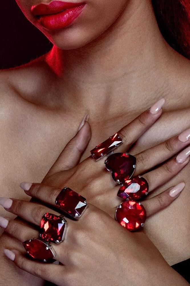 Dana Kristal Yüzük 7'Li Takım