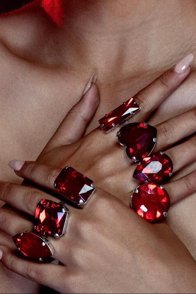 Dana Kristal Yüzük 7'Li Takım