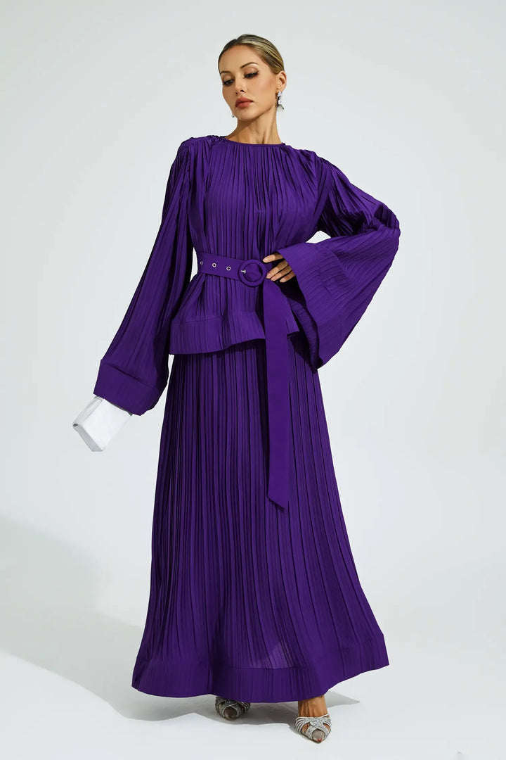 Tinsley Mor Kuşaklı Fırfırlı Takım