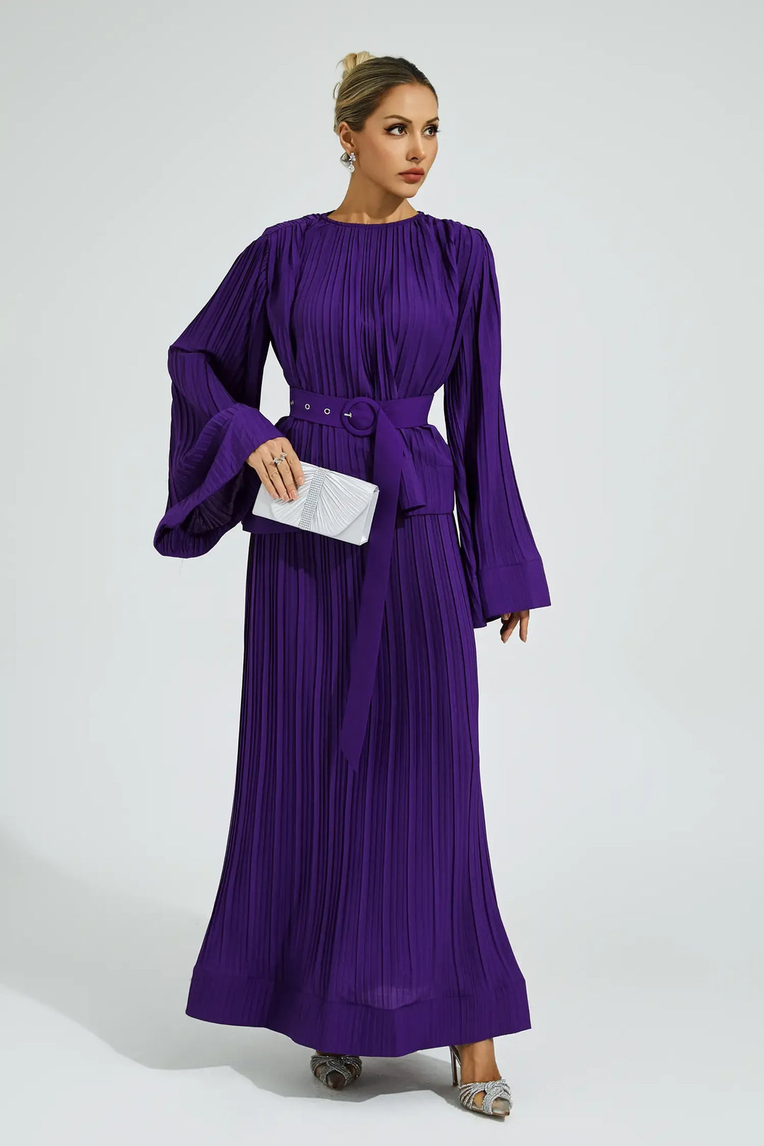 Tinsley Mor Kuşaklı Fırfırlı Takım