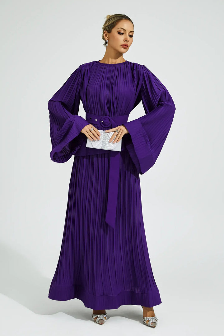 Tinsley Mor Kuşaklı Fırfırlı Takım