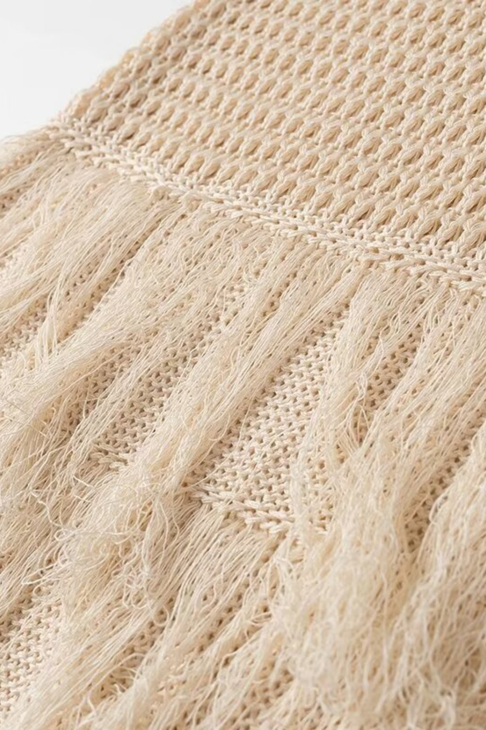 Truda Kolsuz Püsküllü Örme Mini Elbise