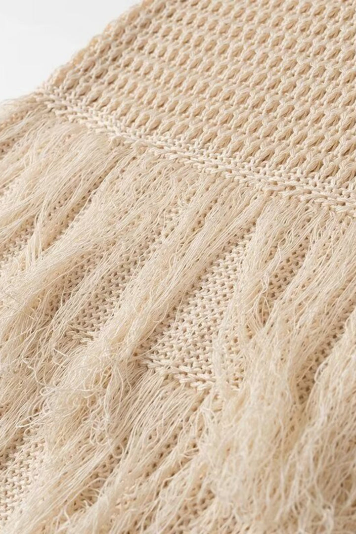 Truda Kolsuz Püsküllü Örme Mini Elbise