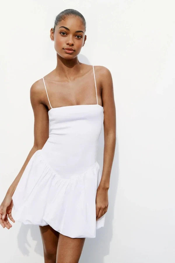 Aubrey Hafif Balon Etek Mini Elbise