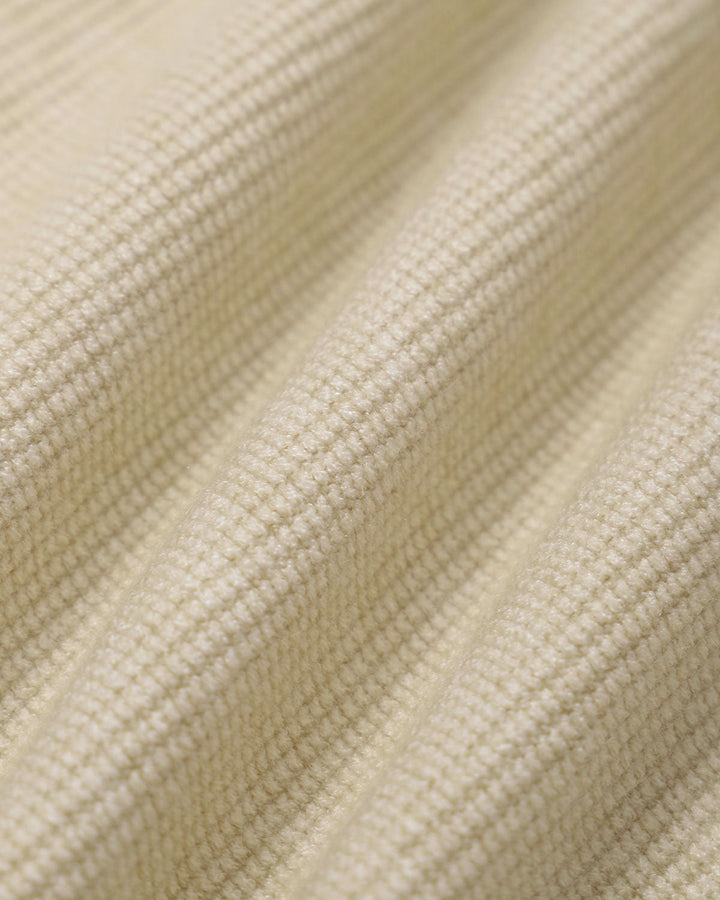 Bej Rengi Fitilli Örgü Fermuarlı Hırka