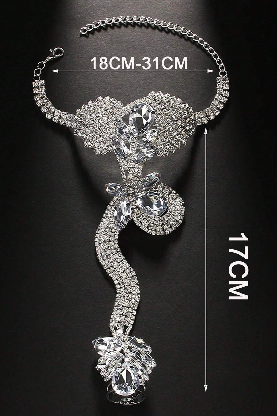 Kristal Yılan Parmak Yüzük Bileklik