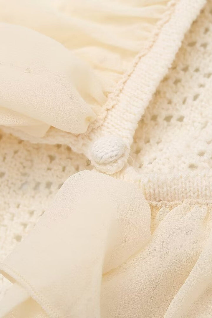 Truda Kolsuz Püsküllü Örme Mini Elbise