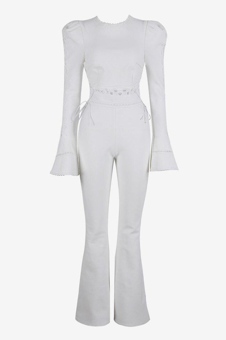 Victoria Hollow Out Flare Pantolon Takım