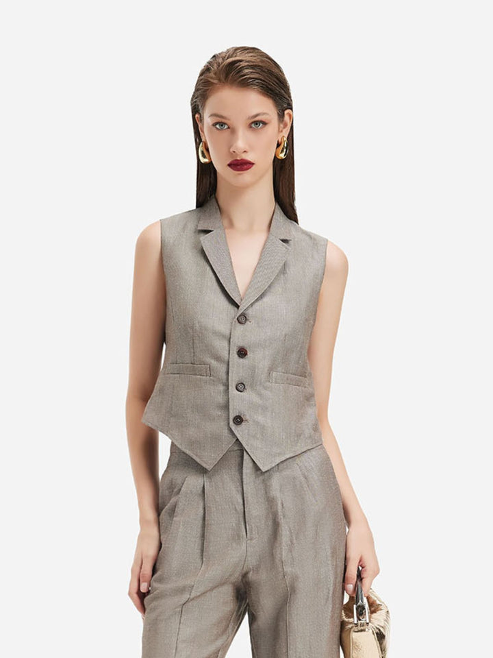 Fransız Yün Keten Yelek