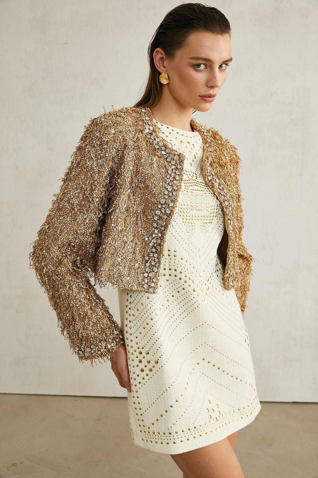 Bérénice Kristal Süslemeli Püsküllü Ceket