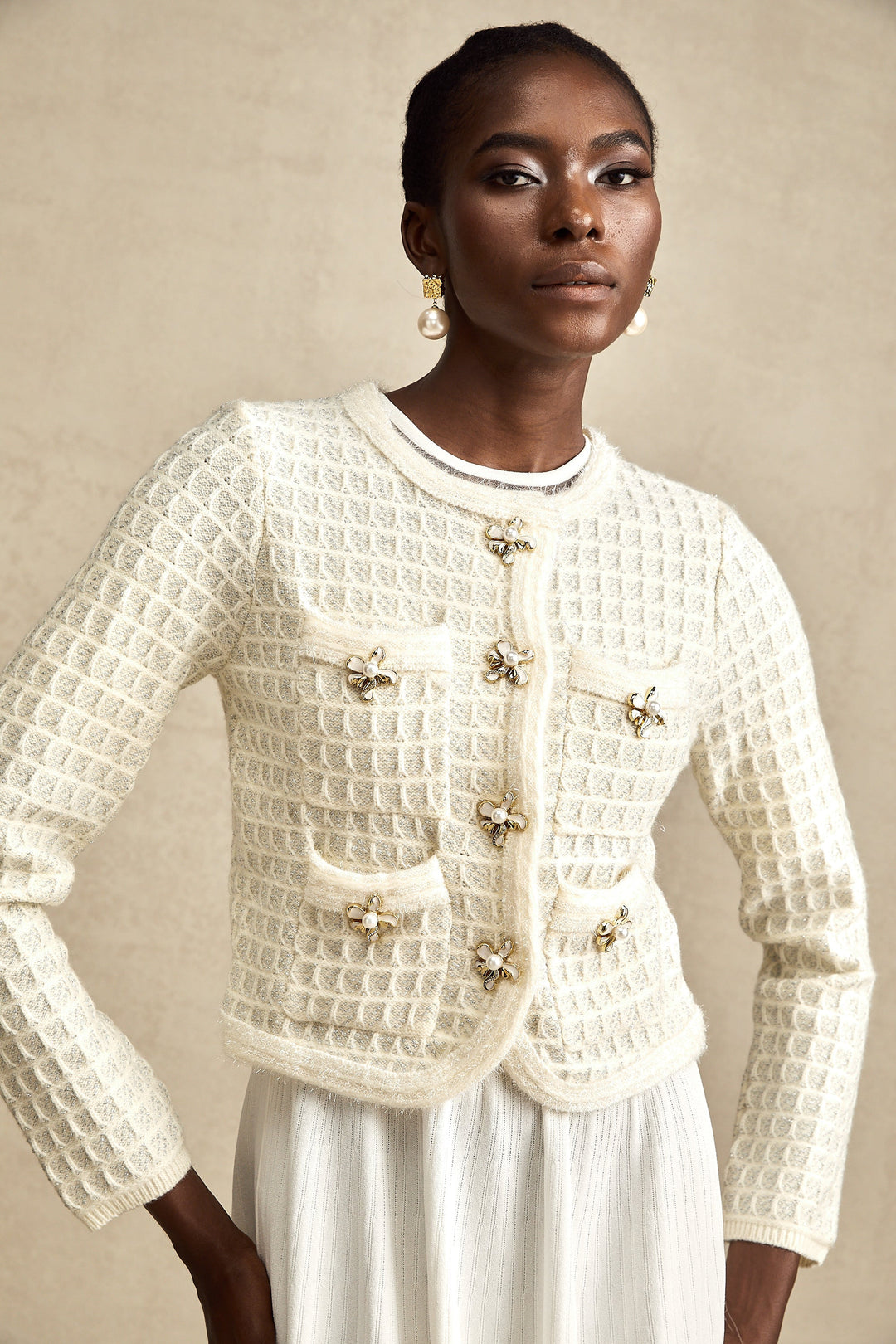 Lisette Tek Sıralı Örgü Hırka