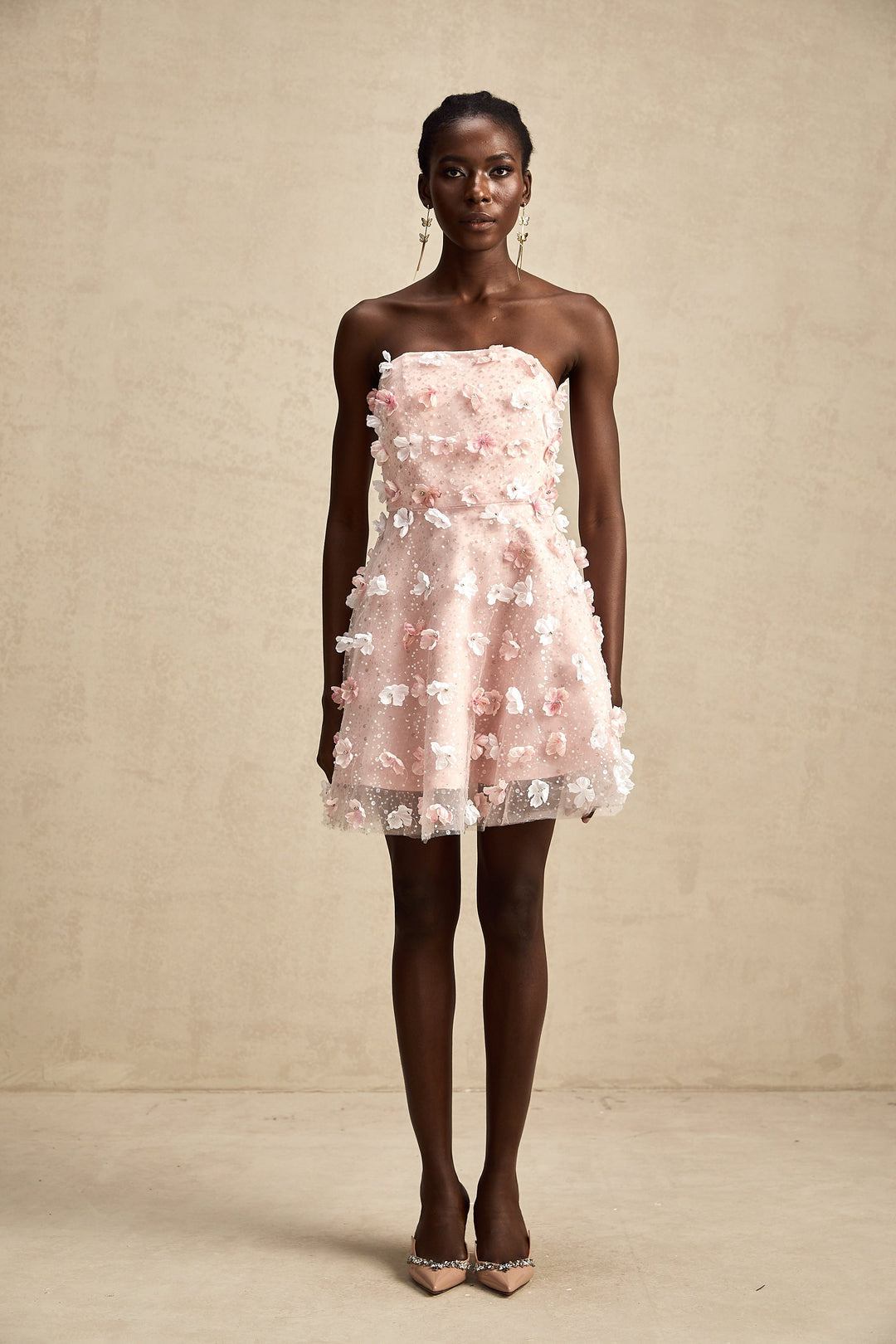 Lilou 3 Boyutlu Petal Kabarık Mini Elbise