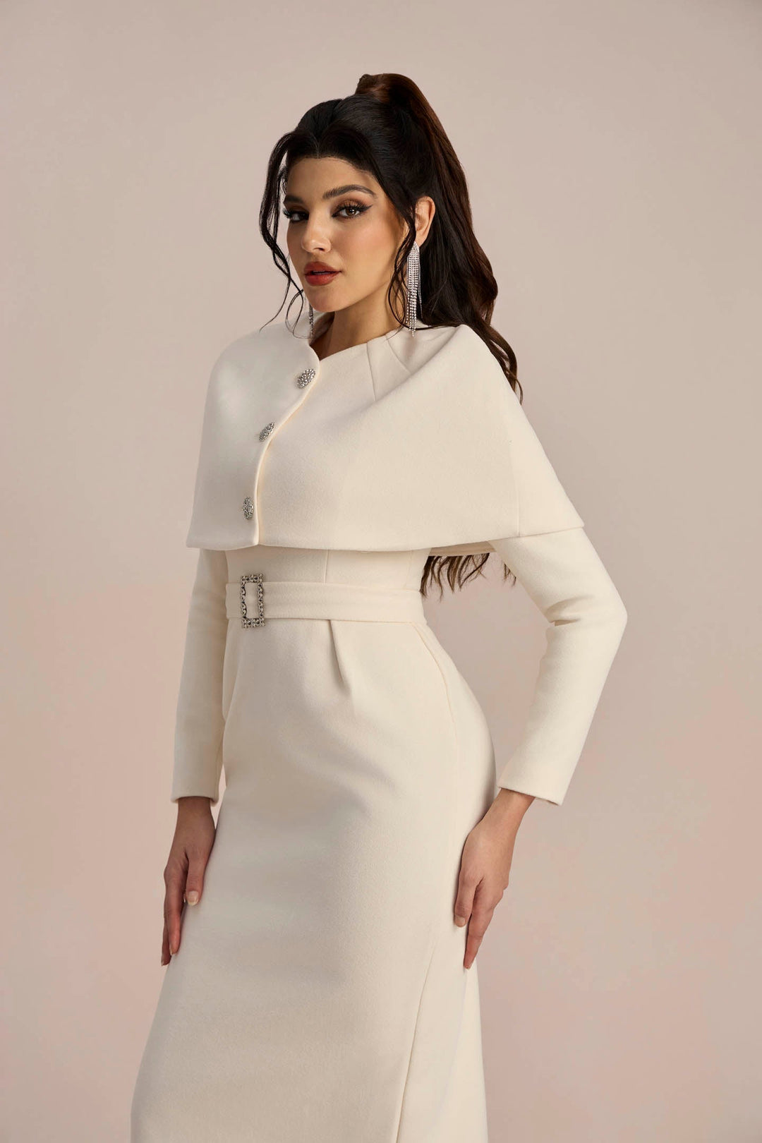 Roberta Pelerinli Uzun Kol Elbise Takım