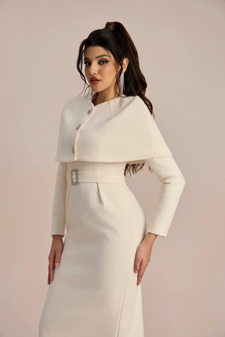 Roberta Pelerinli Uzun Kol Elbise Takım