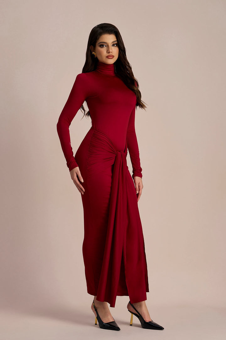 Liz Düğümlü Askılı Maxi Elbise