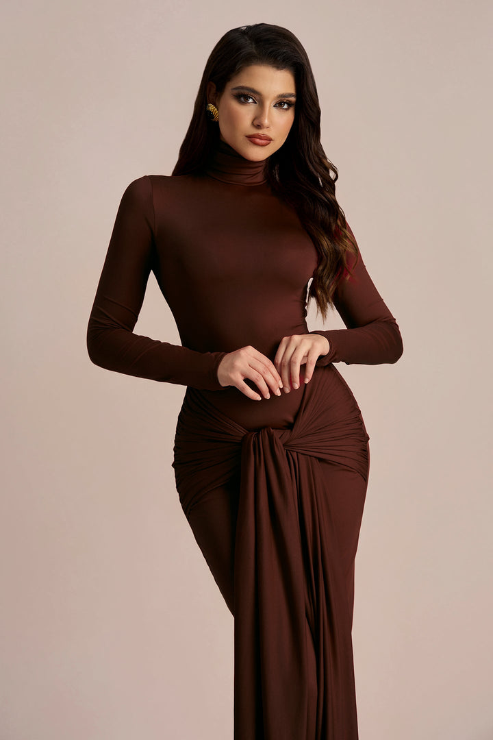 Liz Düğümlü Askılı Maxi Elbise