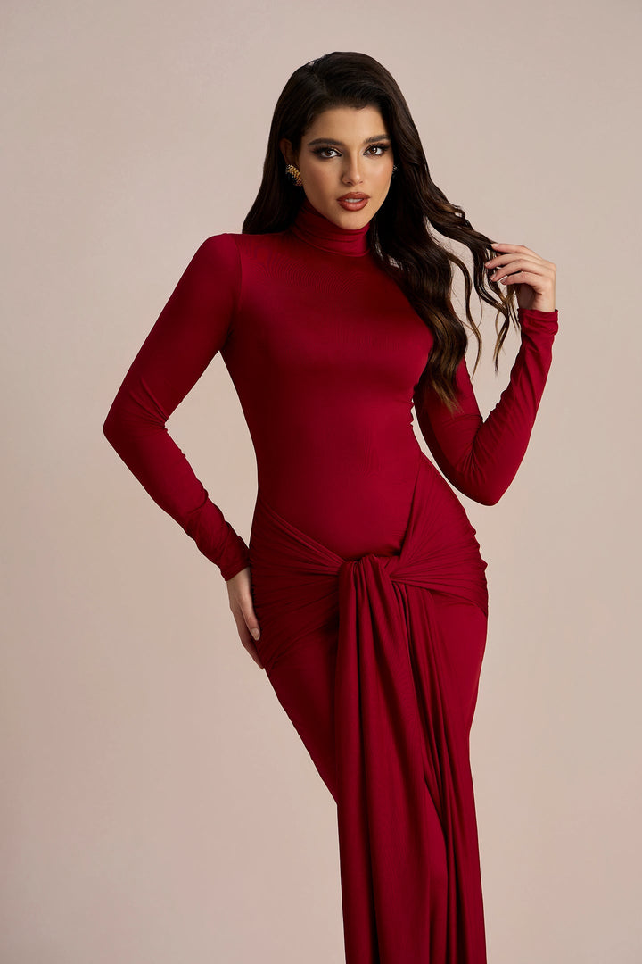 Liz Düğümlü Askılı Maxi Elbise