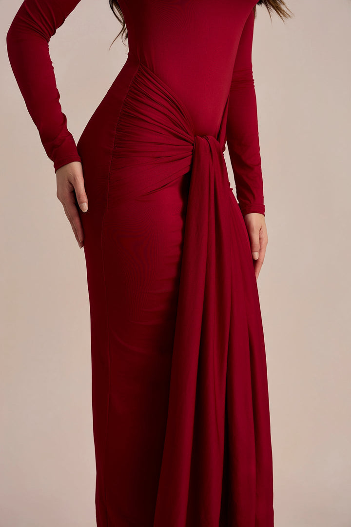 Liz Düğümlü Askılı Maxi Elbise