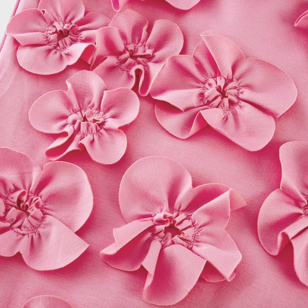 Blossom Symphony Çiçek Detaylı Pembe Maxi Elbise