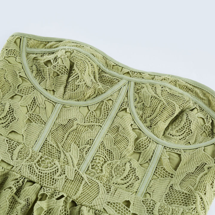 Ines Dantel Straplez Uzun Elbise