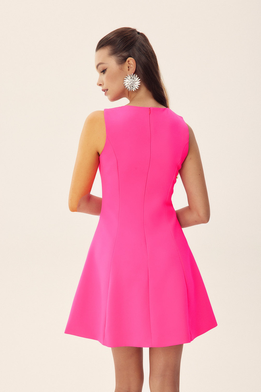 Thera Çiçek Desenli Kare Yaka Mini Elbise