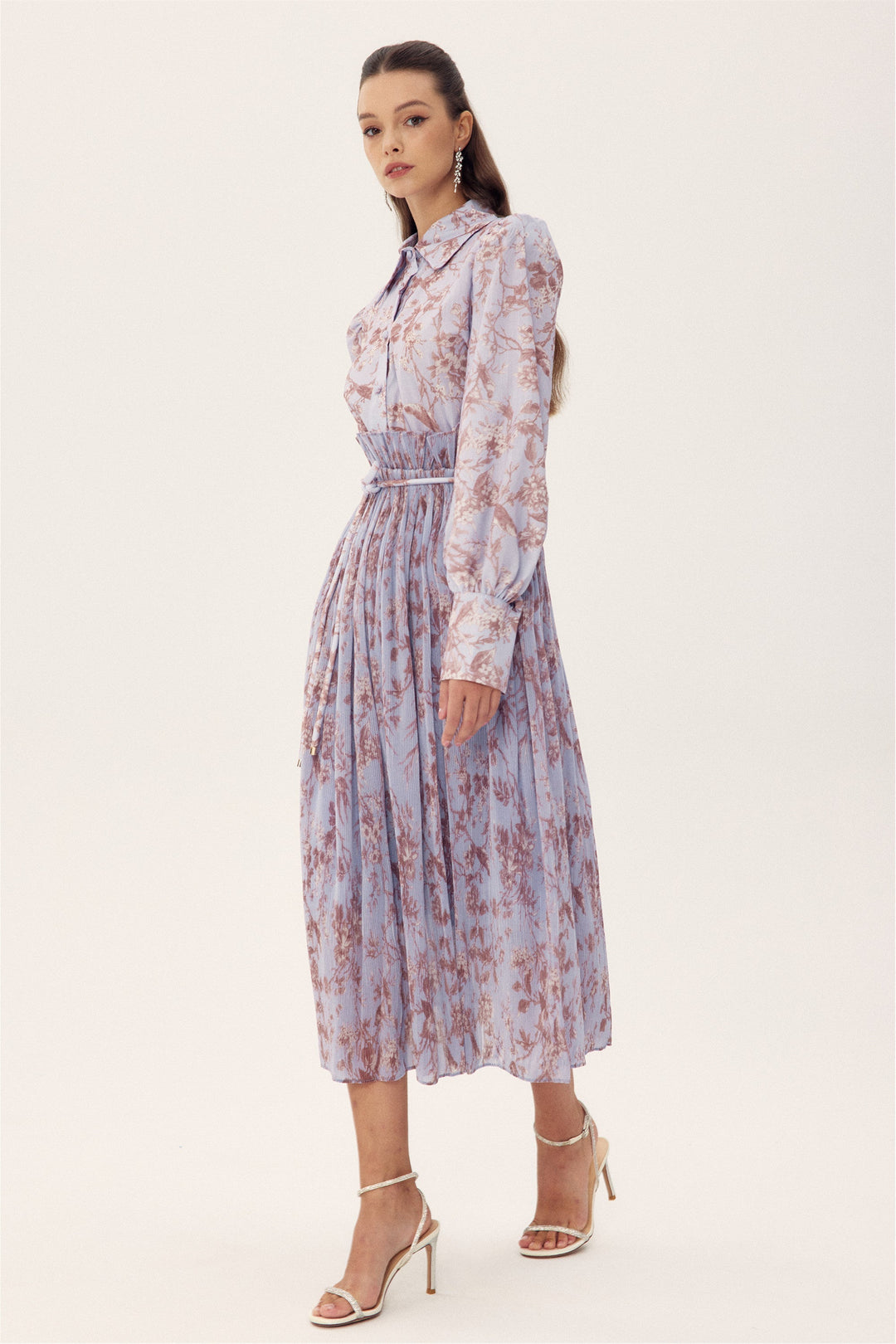 Judith Çiçek Baskılı Pileli Etek Takım