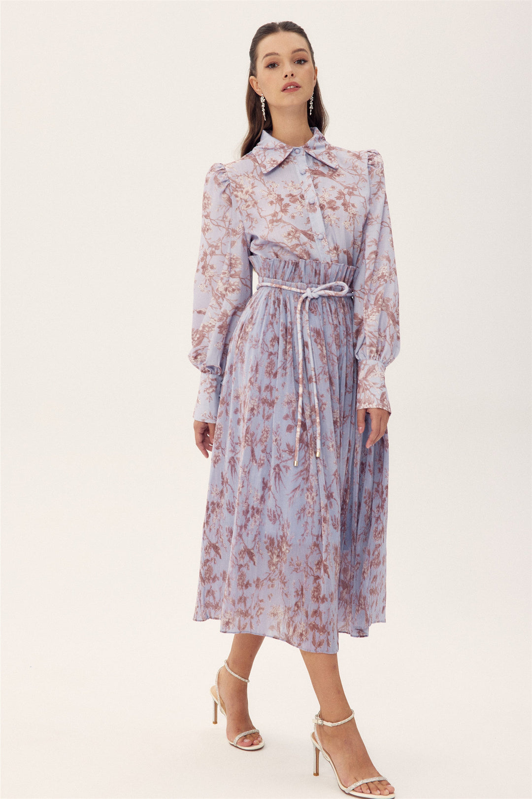 Judith Çiçek Baskılı Pileli Etek Takım