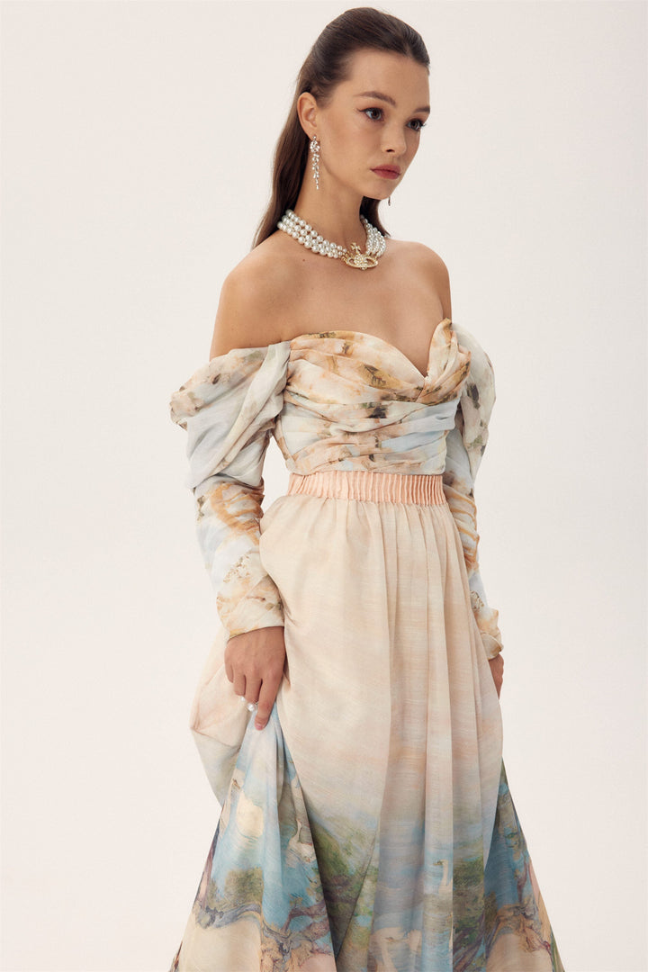 Elsa Resimli Desenli Uzun Etek Takım