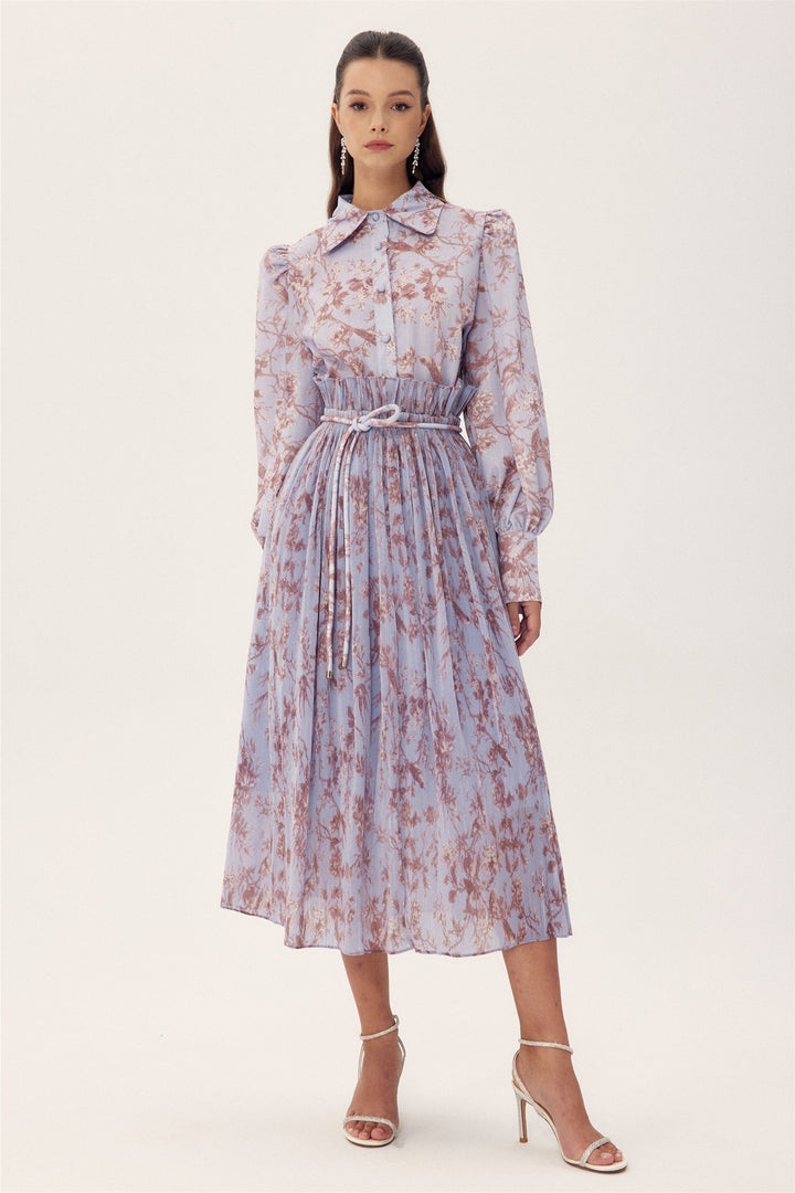 Judith Çiçek Baskılı Pileli Etek Takım