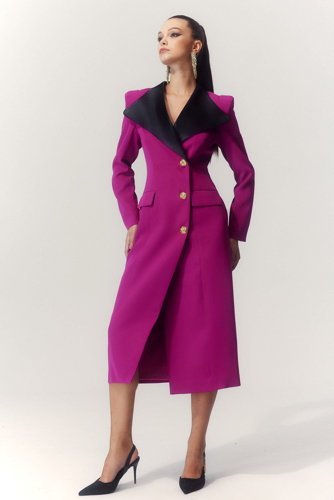 Sylvia Yaka Blazer Midi Elbise