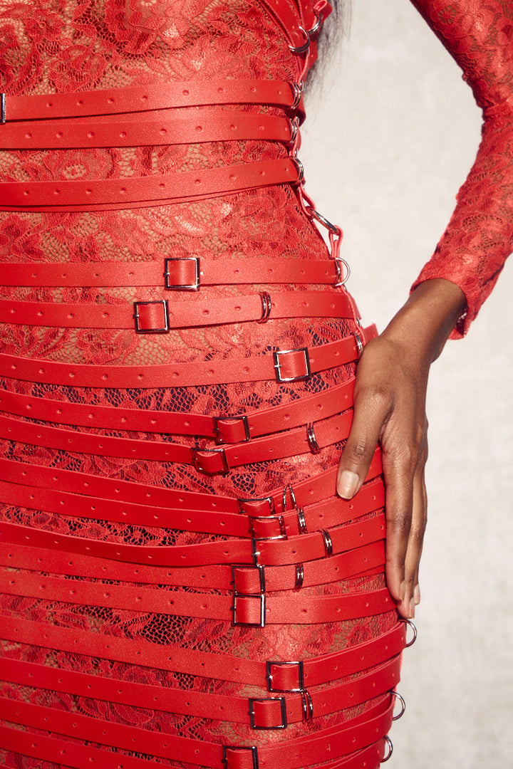 Melissa Deri Bondage Mini Elbise