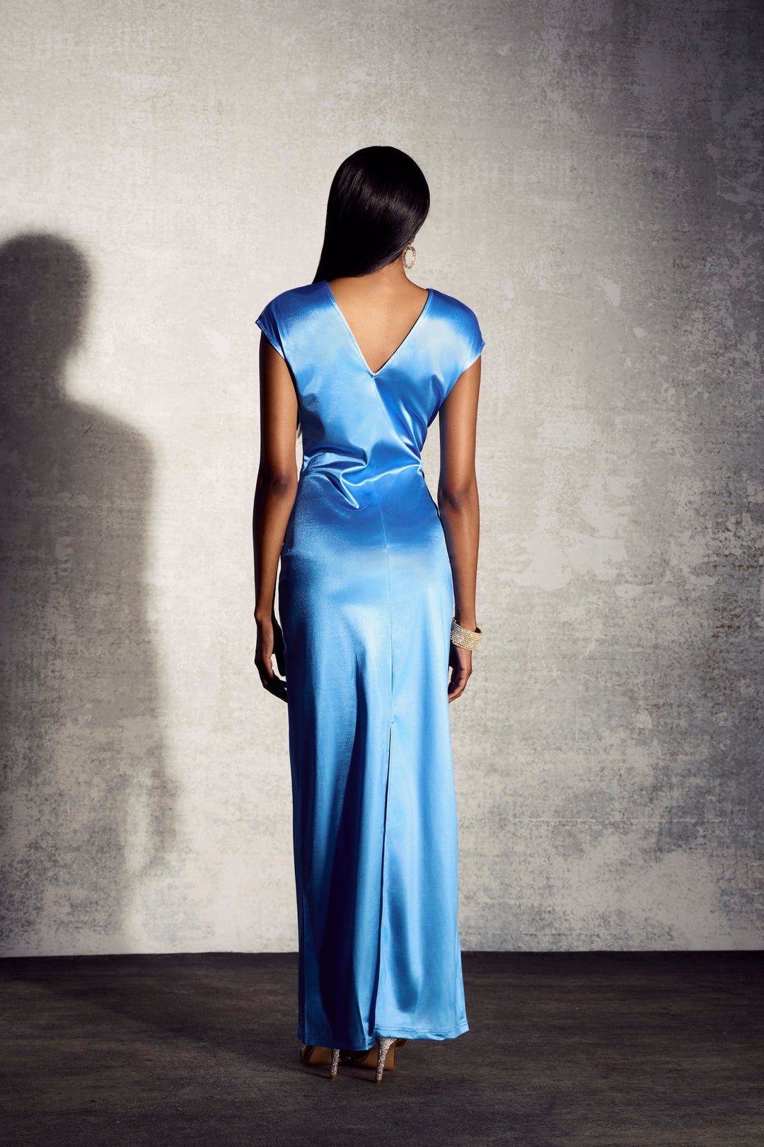 Abigail Baskılı Kısa Kollu Maxi Bölme Elbise