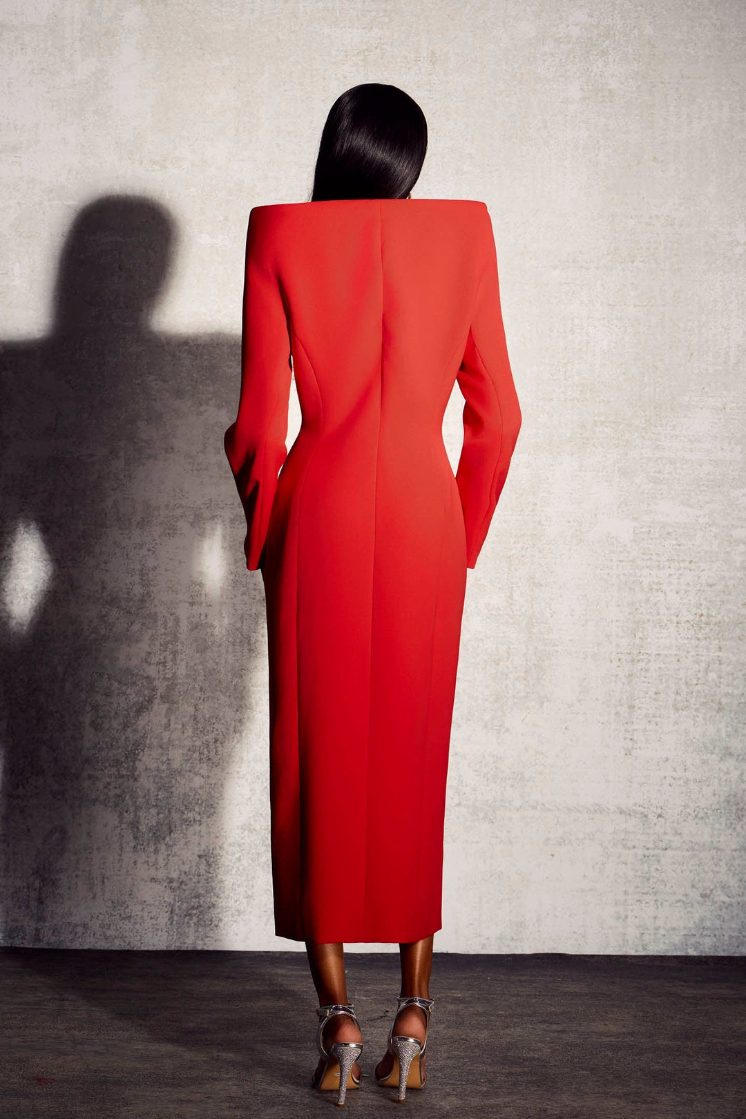 Audrey Oymalı Yaka Midi Takım Elbise