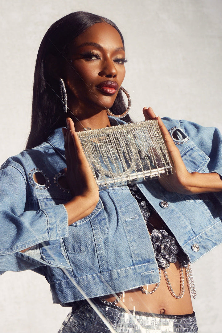 Yapay Elmas Saçak Çanta